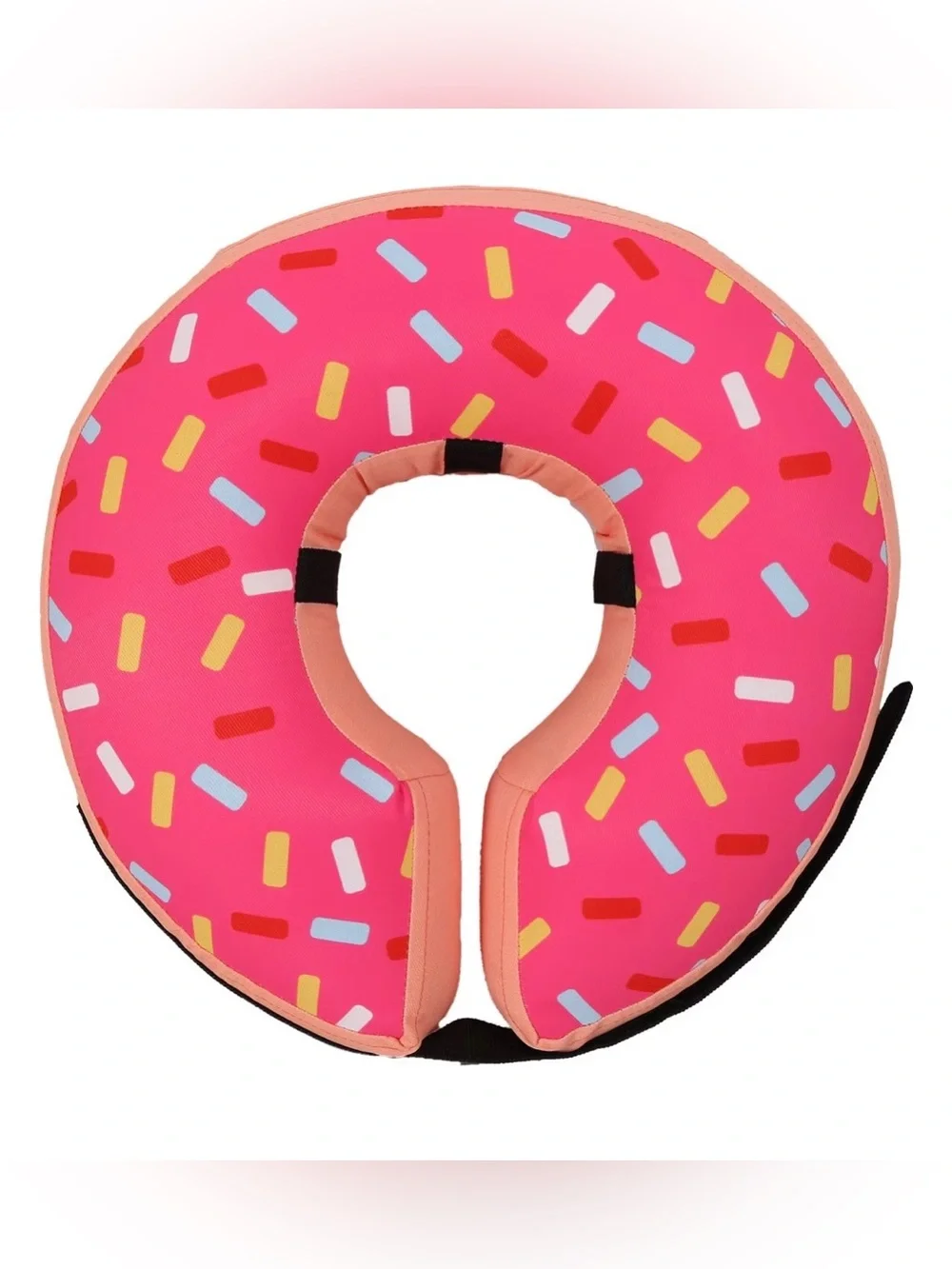 Inflatable Dog Recovery Collar Cone Pink Sprinkles Donut Design size Large NIB